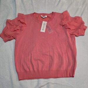 Nanette Lepore Pink Ruffle Sleeve Blouse